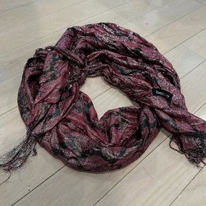 Bebe Sparkle Snakeskin Pink Scarf